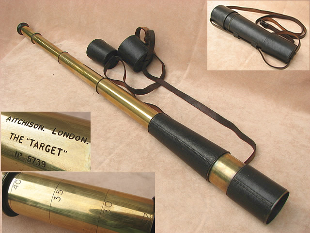 Early 20th century Aitchison field telescope with pancratic tube to 40x magnification